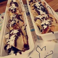 vegan "everybodys sweetheart" at The Happy Pig Pancake Shop in Amsterdam