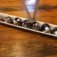 Vegan pancakes with banana and chocolate hazelnut sauce 😁 at The Happy Pig Pancake Shop in Amsterdam