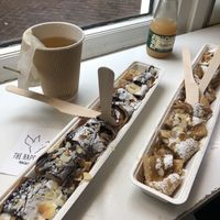 Pancakes  at The Happy Pig Pancake Shop in Amsterdam