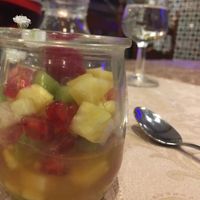 Vegan dessert at Tablao Flamenco Cordobes in Barcelona