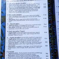 Menu at The Secret Garden in Benoni