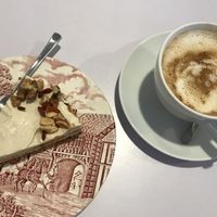 Cappuccino and carrot cake at Kafej in Poznan