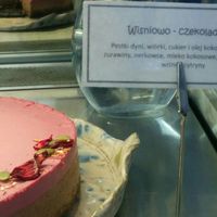 Cherry coconut cake at Kafej in Poznan