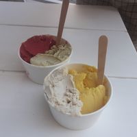 Cherry + pistachio / peanut butter + mango (all very nice) at Kafej in Poznan