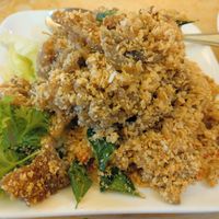 Fried cereal abalone mushrooms at Thank Food Vegetarian in Kuching