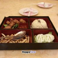 Mock chicken rice set meal at Thank Food Vegetarian in Kuching