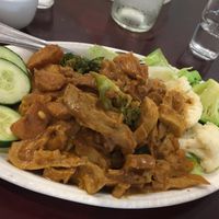 Curry chicken with added vegetables  at Vegie Kitchen in Southbank