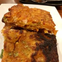 #vegan kimchi pancakes- they said no fish!  at Bowl'd in Albany