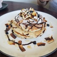 Banana pancakes at Hayahay Cafe in Mambajao