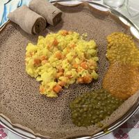 This is #17 on the vegan menu. Cabbage, carrots, and potatoes with three types of lentils    at Axum in Indianapolis