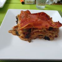 Vegan lassagne at De Francesco in Gran Canaria