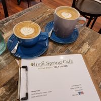 Coffees! at Olivia Spring Cafe in Moonee Ponds