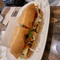 Vegan pork banh mi at Olivia Spring Cafe in Moonee Ponds