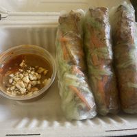 Chilli Tofu Rice paper rolls   at Olivia Spring Cafe in Moonee Ponds