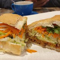 Pork banh mi at Olivia Spring Cafe in Moonee Ponds