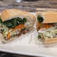 Vegan pork bahn mi at Olivia Spring Cafe in Moonee Ponds