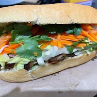 Vegan pork bahn mi- the best Bahn mi in Melbourne ! at Olivia Spring Cafe in Moonee Ponds