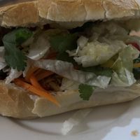 Incredible banh mi with vegan grilled pork. Don’t miss out!  at Olivia Spring Cafe in Moonee Ponds