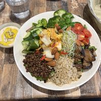 Huge salad  at Olivia Spring Cafe in Moonee Ponds