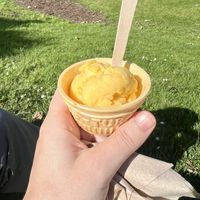 Mini mango sorbet   at James's at The Putting Green in Nairn