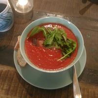 Beetroot and tomato soup at OAS Cafe in Kalmar