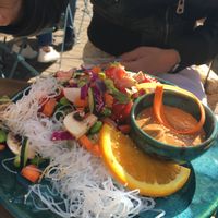Salad with Glas noodles and peanut sauce at OAS Cafe in Kalmar