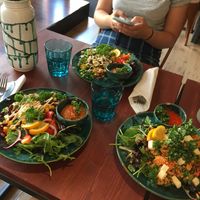 Two different salads at OAS Cafe in Kalmar