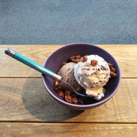 Coffee and coconut vegan ice cream. at Kippy's Coco-Cream in Tokyo