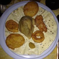 fennel chapati with appetizers  at Namaste in Como