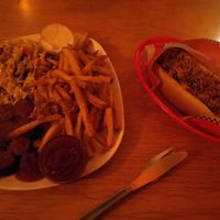 Currywurst and hot dog at Zu Spät in Leipzig