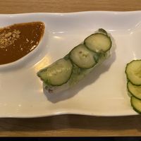 Summer roll & peanut sauce at Suvi in Tromsoe