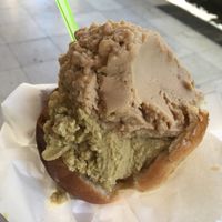 Vegan brioche with lots of icecream at Al Gelatone in Palermo