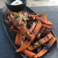 The aioli is to die for and these sweet potato fries delish! My favourite dish 😊  at Noname Restaurant in Mallorca