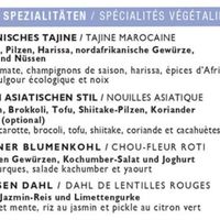 Vegan menu (German & French) at Noname Restaurant in Mallorca