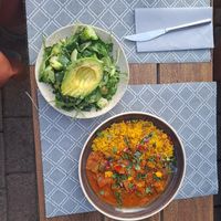 Marokkanische Tajjine und der Green Salat at Noname Restaurant in Mallorca