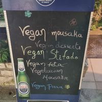 Street menu at Myli Restaurant Café in Crete