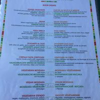 the menu at Myli Restaurant Café in Crete