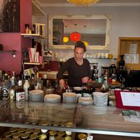 This is the staff member who shouts at customers, disrespects and mistreats immigrants, and touches the inside of the boxes when a customer requests to pack the food themselves. at Zoom Cafe in Chemnitz