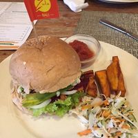 Burger at Zula Vegetarian Paradise in Seminyak