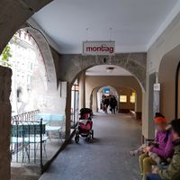 Exterior (cafe on the right) at Kaffee Montag in Bern