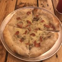 Carbonara (vegan) at Masa Madre in Madrid