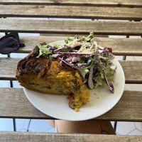Pie with salad   at Bunny's Deli in Madrid