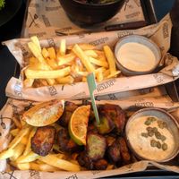 great sauce and nuggets and fries! at The Dutch Weed Burger - Food Truck in Amsterdam