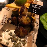 “Fish” and chips. Damn good.  at The Dutch Weed Burger - Food Truck in Amsterdam