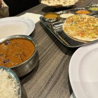Eggplant Curry, Rice, Plain Naan and Small Platter   at Sangeetha in Kuala Lumpur