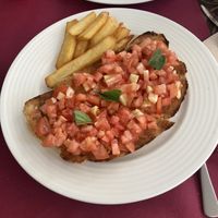 Tomato and basil bruschetta   at Samoa in Menorca