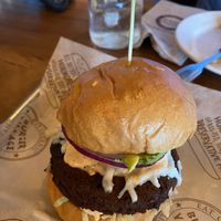 Mushroom burger   at Burger Village in Hicksville
