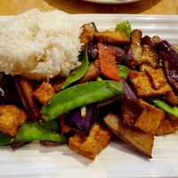 Eggplant and deep fried tofu at New Garden Asian Cuisine in Seaside