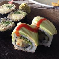 vegan sushi - avocado pineapple roll at Eatery in Cairo
