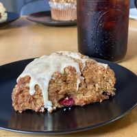 Cranberry orange scone and cold brew   at Jet Black Coffee Company - Gateway in Portland